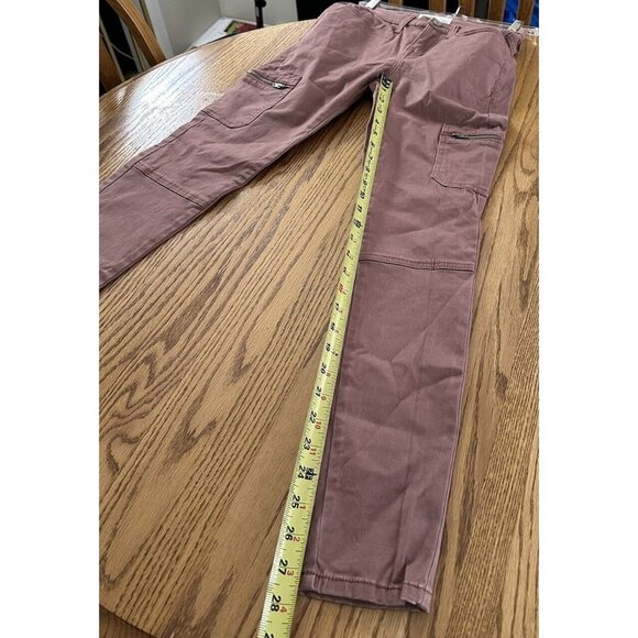 PANTS  Mudd  Utility  Skinny Stretch Mauve Junior's  Sz 1 Zippered Pockets - Picture 5 of 10